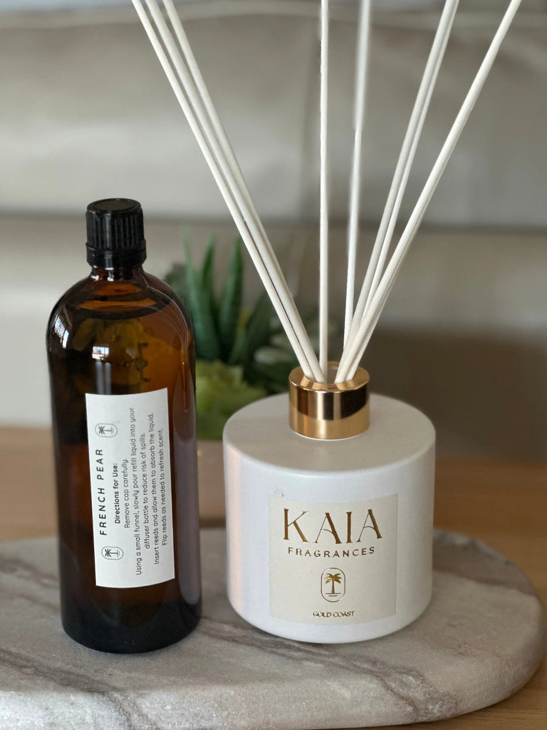 Reed Diffuser Refill Amber Bottle with White Reed Diffuser