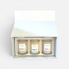 Three candles in a box with 'Kala' branding on a white background
