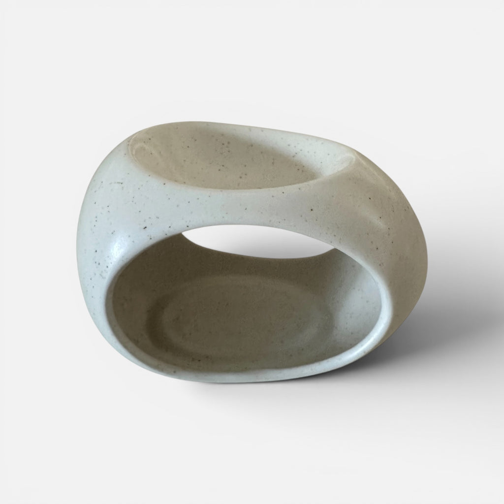 ceramic egg shaped wax melt burner on a white background
